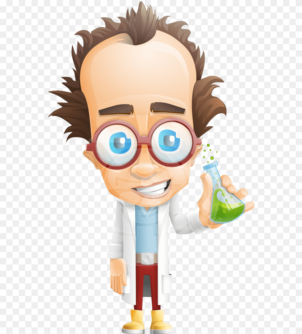 Vector Scientist Cartoon Character Adobe Character Animator Puppet Scientist, Baby, Person, Clothing, Coat Png Image