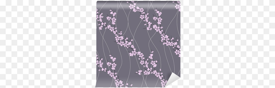 Vector Seamless Pattern With Sakura Branch Wall Mural Vector Graphics, Art, Floral Design, Flower, Plant Png Image