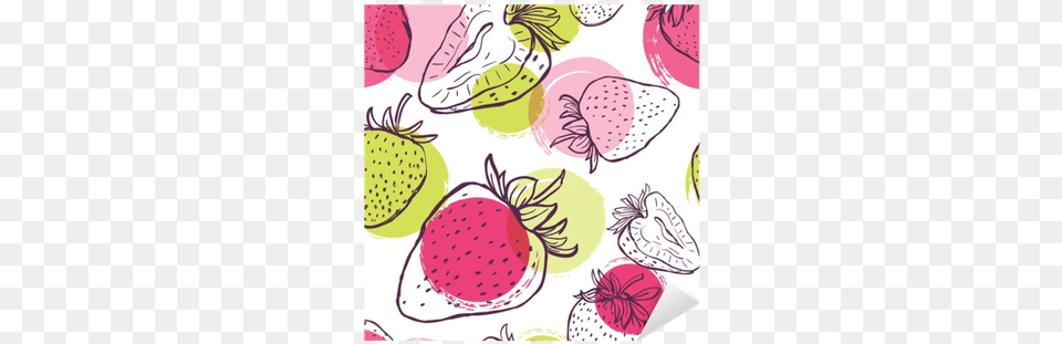 Vector Seamless Pattern With Strawberries And Colorful Fondo Fresas Dibujo, Berry, Food, Fruit, Plant Free Transparent Png