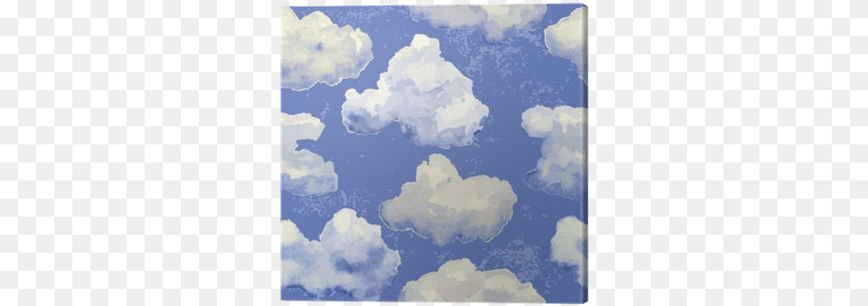 Vector Seamless Pattern With Watercolor Blue Clouds Watercolor Painting, Cloud, Cumulus, Nature, Outdoors Free Png Download