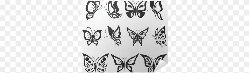Vector Set Black And White Butterflies Poster Pixers Mariposas Dibujos De Perfil, Art, Floral Design, Graphics, Pattern Free Transparent Png