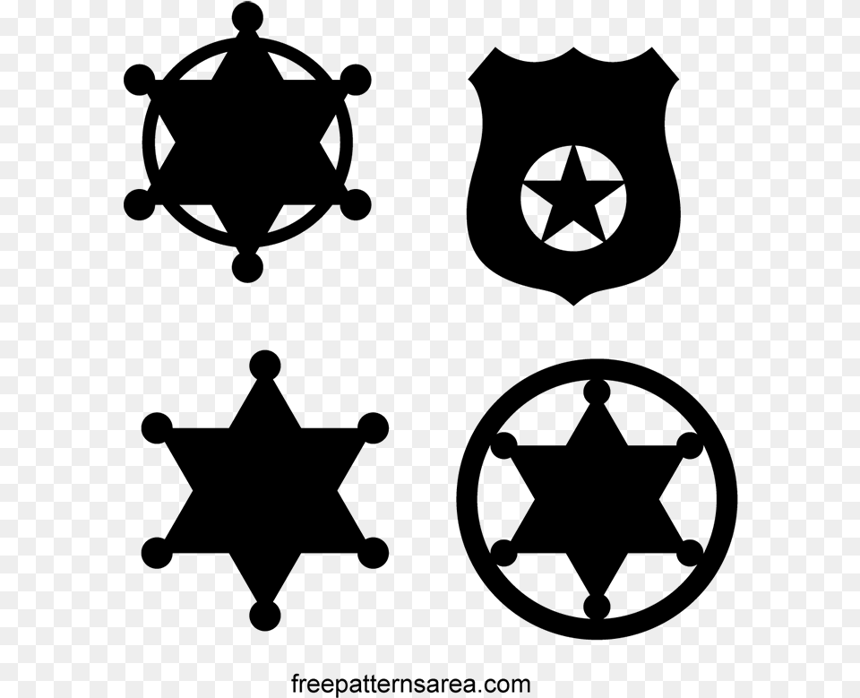 Vector Sheriff Star, Gray Free Transparent Png