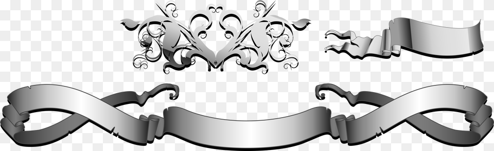 Vector Silver Ribbon Banner, Art, Graphics, Accessories, Floral Design Png
