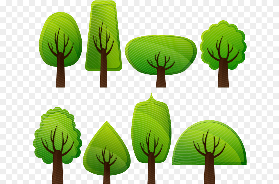 Vector Simple Trees Simple Trees Vector, Green, Plant, Tree Free Png Download
