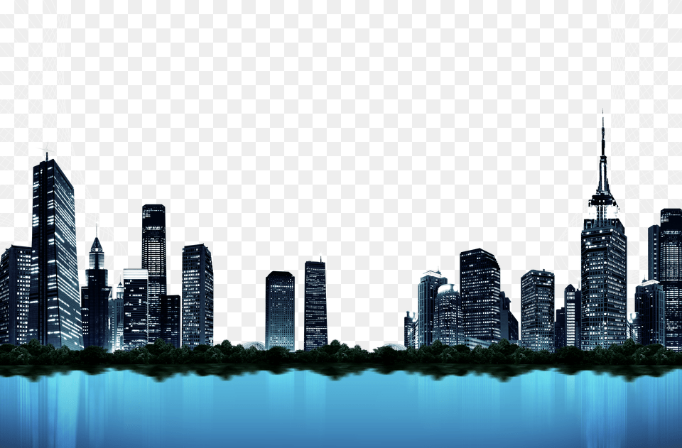 Vector Skyscraper City Night Night Buildings In Free Transparent Png