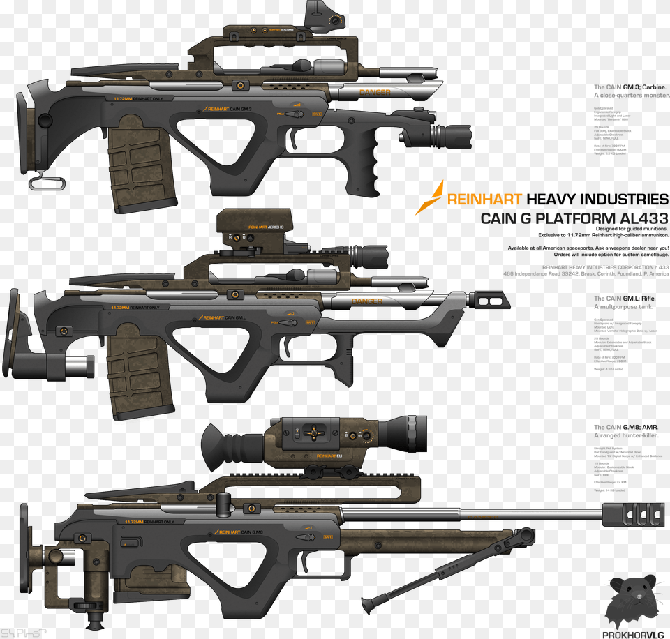 Vector Sniper Rifle Modular Rifle Concept Art, Firearm, Gun, Weapon, Handgun Png