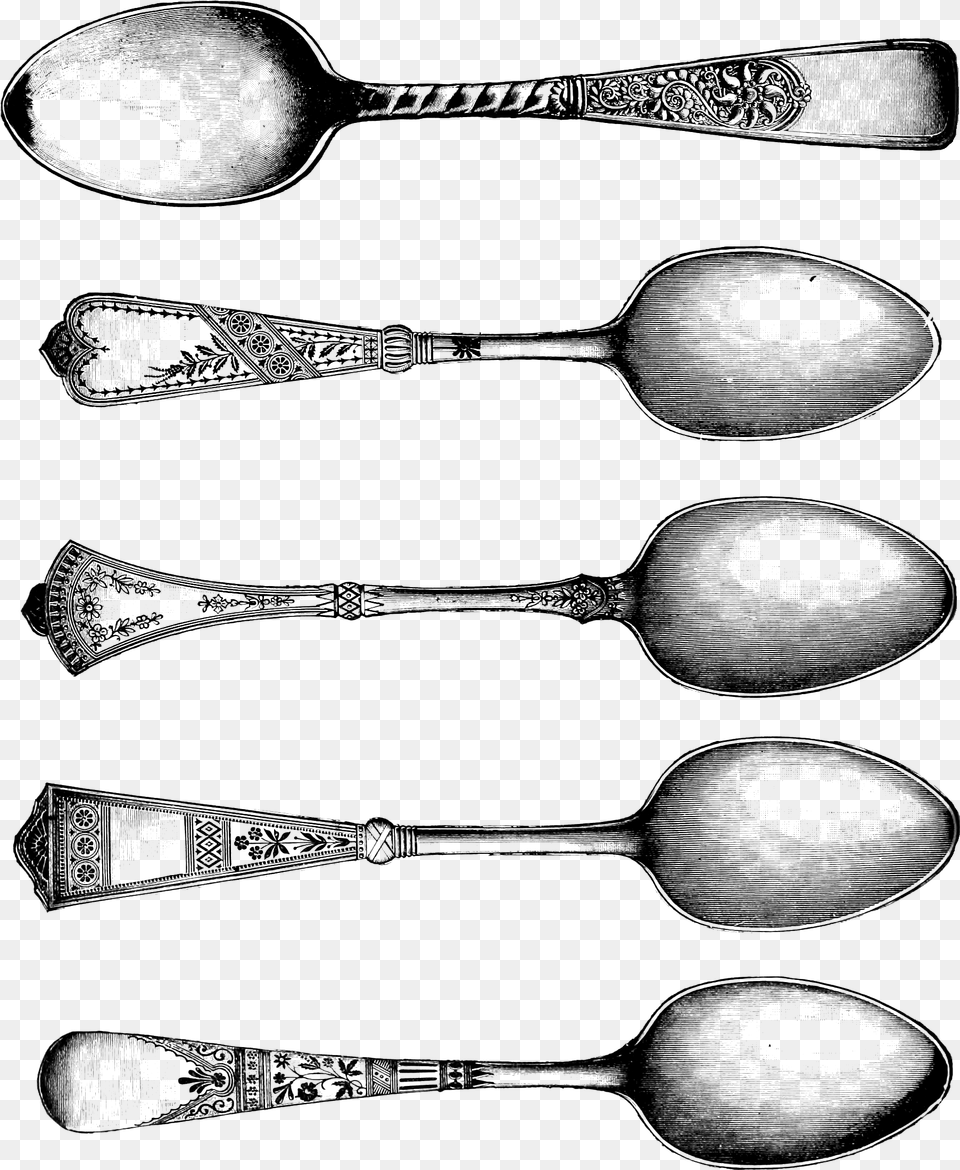 Vector Spoon Fancy Spoons Clipart, Gray Free Png