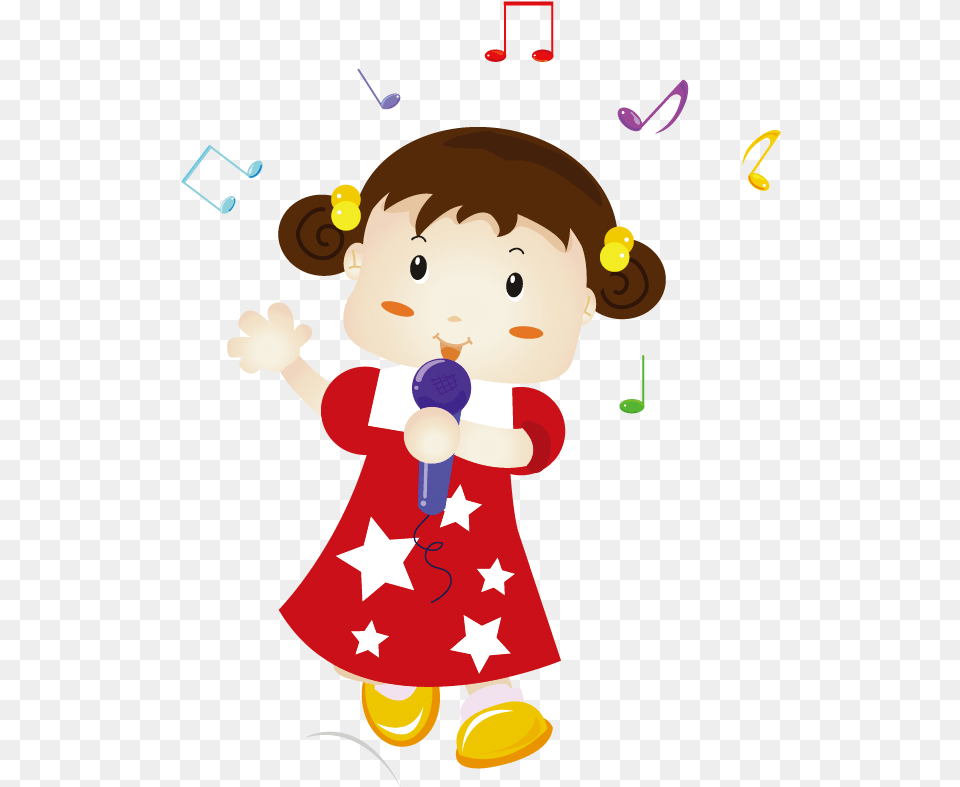 Vector Stock Animation Cartoon Pretty Girl Singing Baby Singing Cartoon, Person, Face, Head, Juggling Png Image