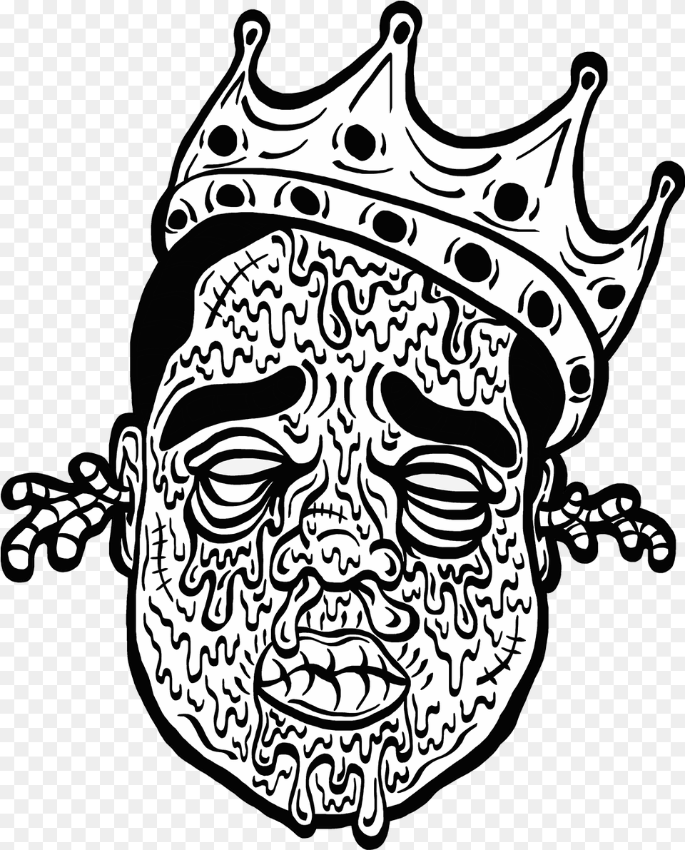 Vector Stock Black Label Notorious B I Tupac Black And White Line, Accessories, Art, Jewelry, Stencil Png Image