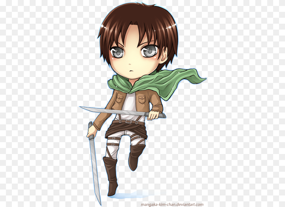 Vector Stock Chibi Attack On Chibi Attack On Titan Eren, Publication, Book, Comics, Baby Free Png Download