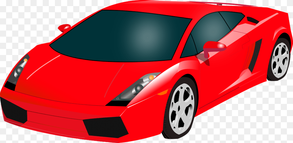 Vector Supercar Lamborghini Gallardo Red Sports Car Clipart, Alloy Wheel, Vehicle, Transportation, Tire Free Transparent Png