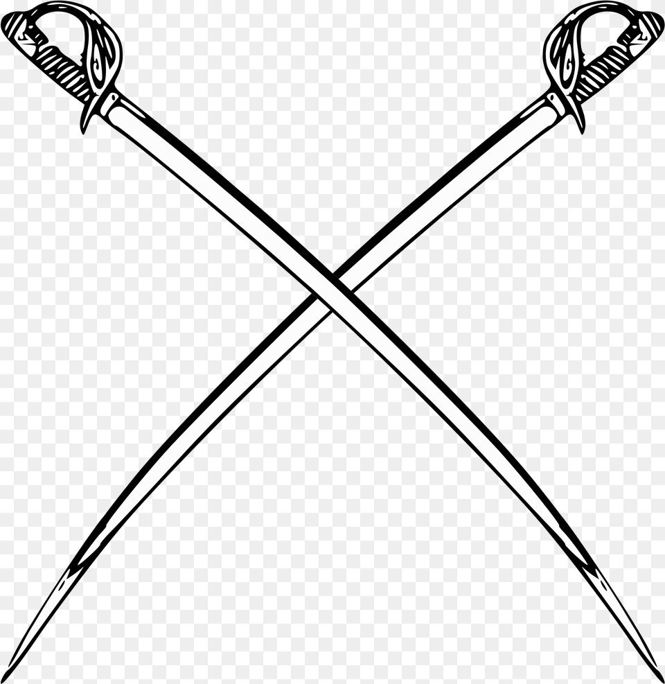 Vector Swords Sabre Crossed Civil War Swords, Sword, Weapon, Blade, Dagger Png Image