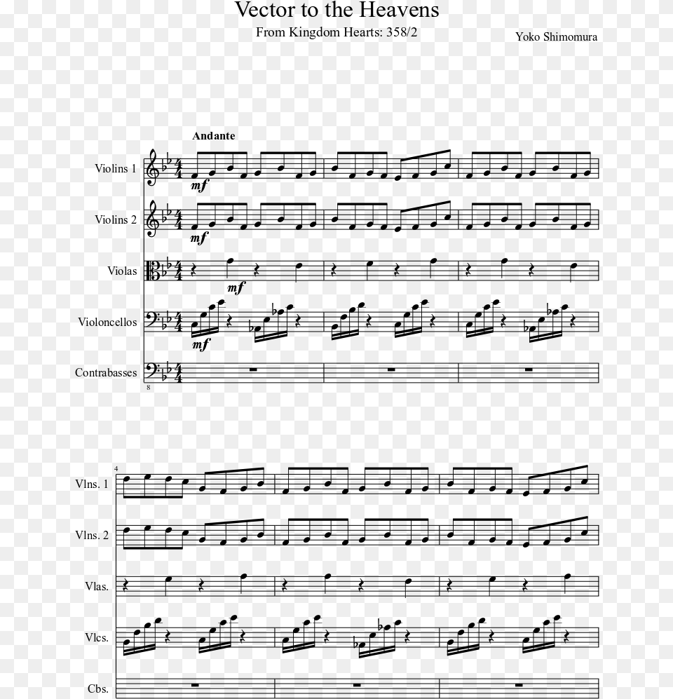 Vector To The Heavens Sheet Music Composed By Yoko Kingdom Hearts Vector To The Heavens Piano, Gray Free Png