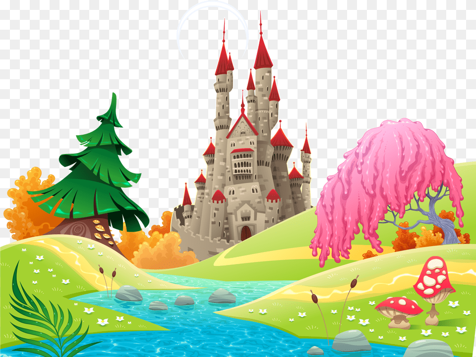Vector Transparent Library Castle Cartoon Illustration Fantasy World Drawing Of Fairy, Art, Graphics, Nature, Outdoors Free Png Download
