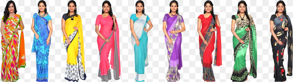 Vector Stock Punnagai Collections Georgette, Clothing, Sari, Silk, Person Free Transparent Png