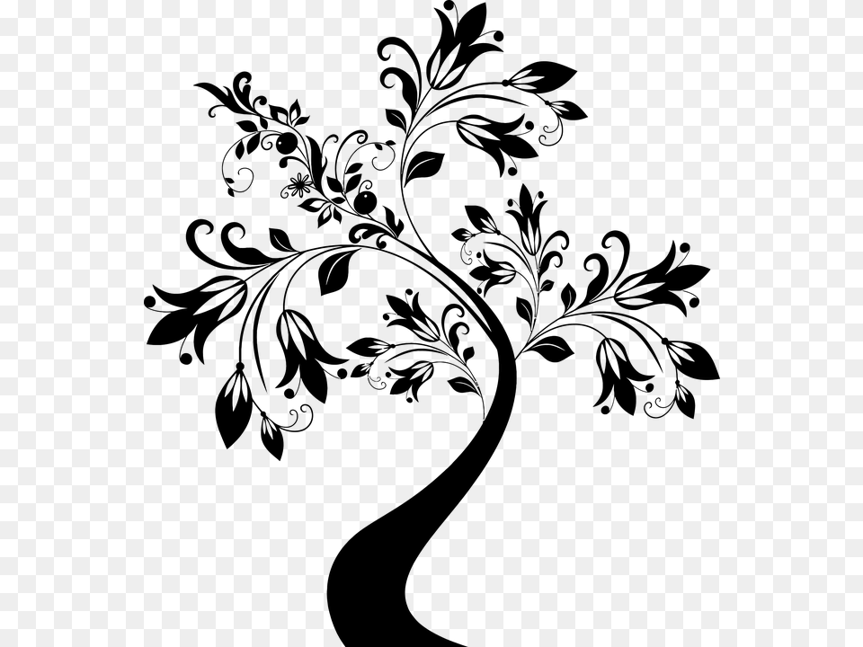 Vector Transparent Tree Black And White, Gray Free Png Download