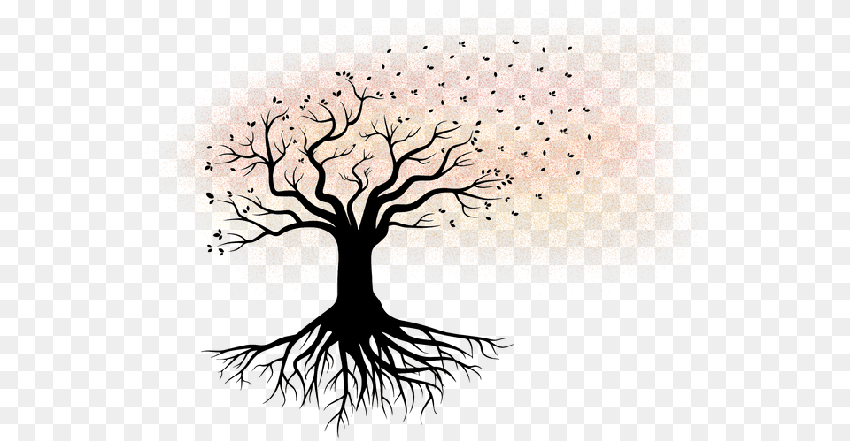 Vector Tree With Roots Tree With Roots Silhouette, Plant, Art, Modern Art Free Transparent Png