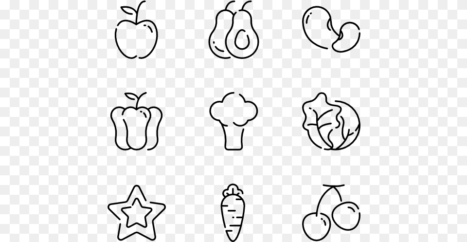 Vector Vegetables Healthy Food Head Template For Design, Gray Png Image
