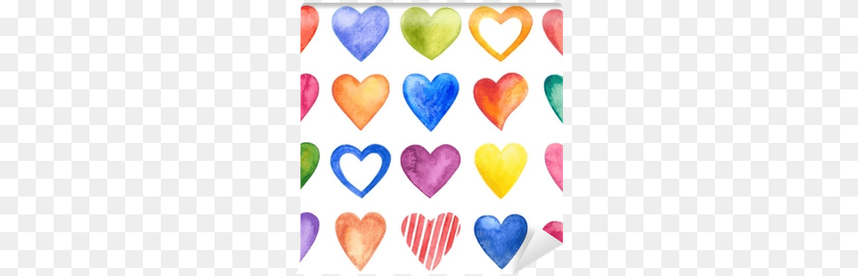 Vector Watercolor Hearts Valentine Day Jonesville Rainbow Color Heart Shapes Geometric Semi Sheer Free Png Download