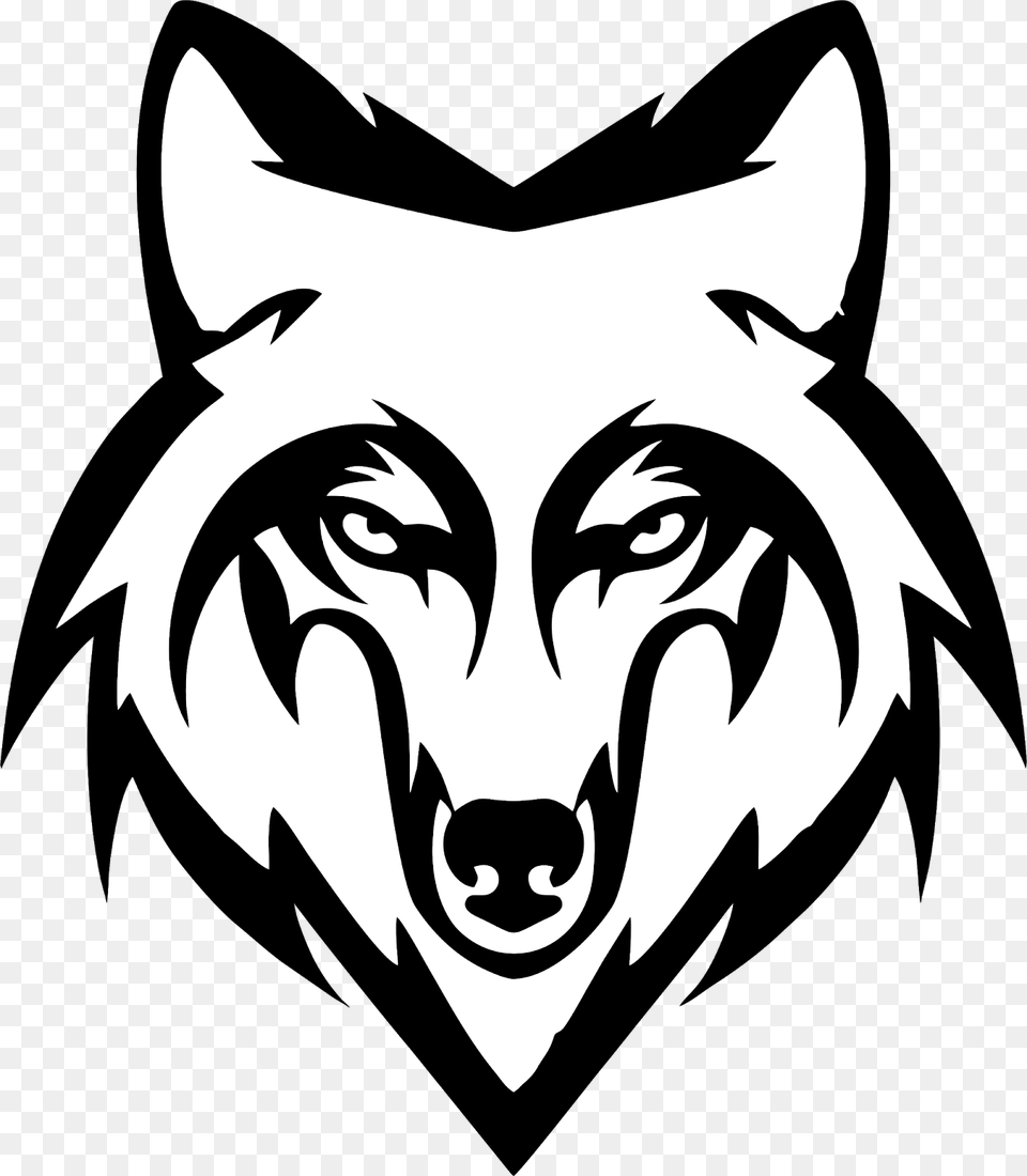 Vector Wolf Wolf Black And White Wolf Head Black And White, Stencil, Logo, Animal, Face Free Png Download