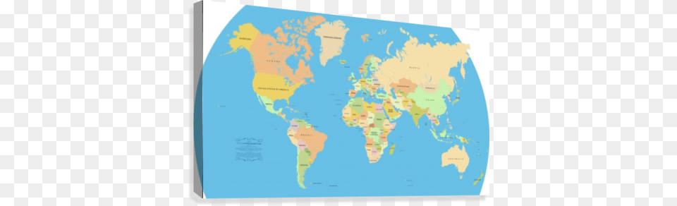 Vector World Map Canvas Print Accurate World Map Countries, Chart, Plot, Atlas, Diagram Free Transparent Png