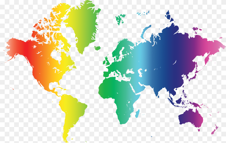 Vector World Map Single Color, Light Png