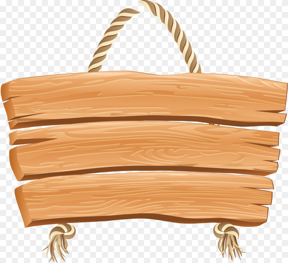 Vectors And Psd Hanging Wooden Sign Clipart, Wood, Basket, Accessories, Bag Free Png Download