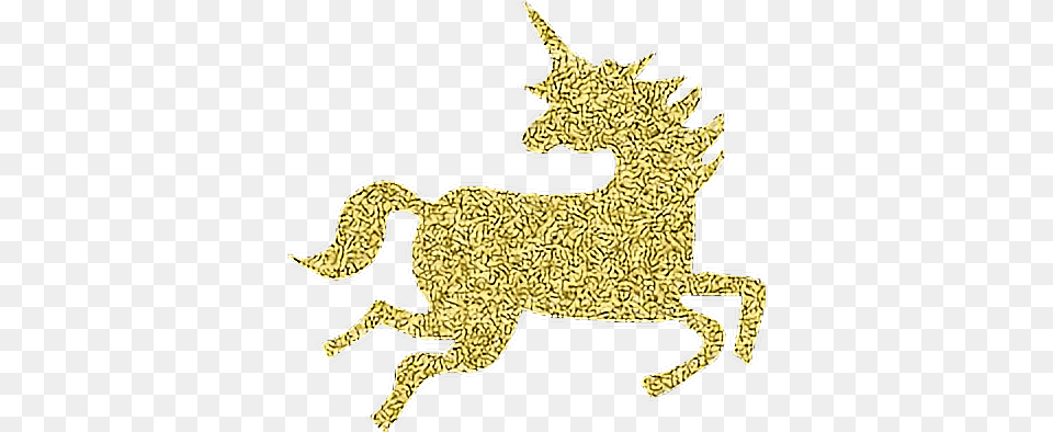 Vectors Psd Source Glitter Gold Unicorn, Animal, Coyote, Mammal, Antelope Free Png Download