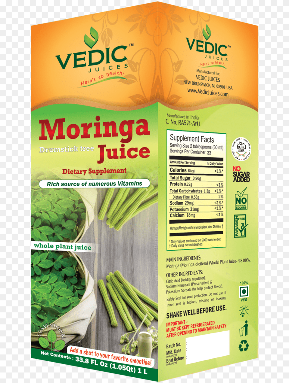 Vedic Moringa Juice, Advertisement, Herbal, Herbs, Plant Png Image