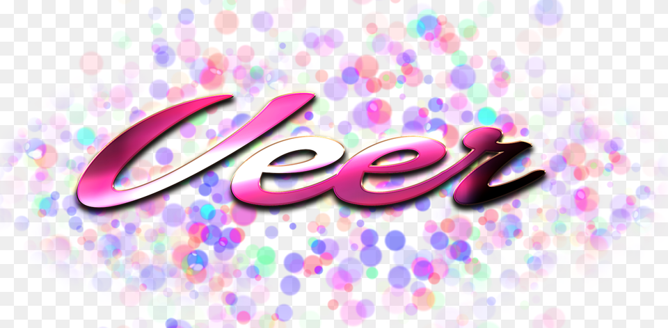 Veer Name Logo Bokeh, Art, Graphics, Purple, Paper Png