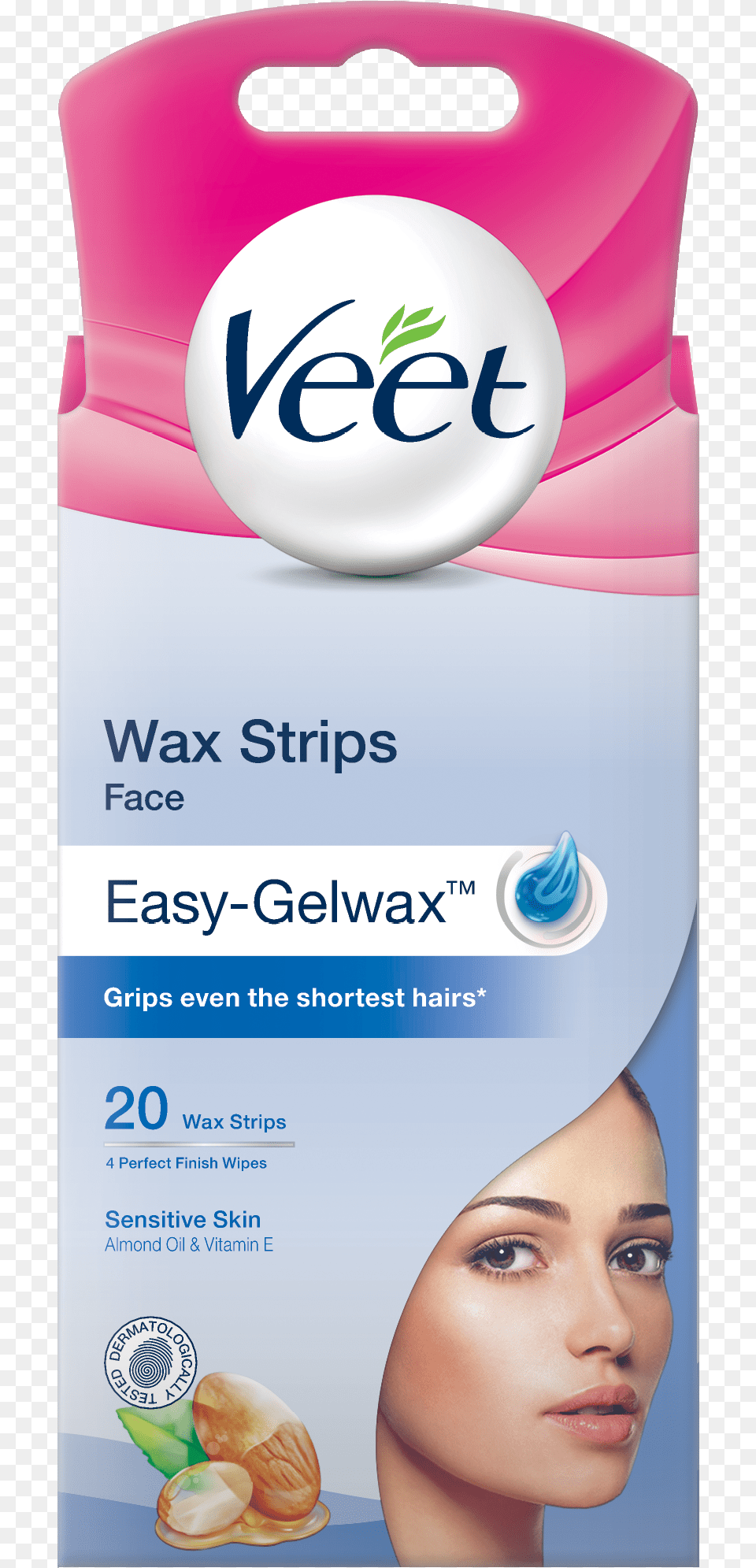 Veet Wax Strips For Face Sensitive Skin 20s Veet Easy Gel Wax For Face, Adult, Female, Person, Woman Png Image