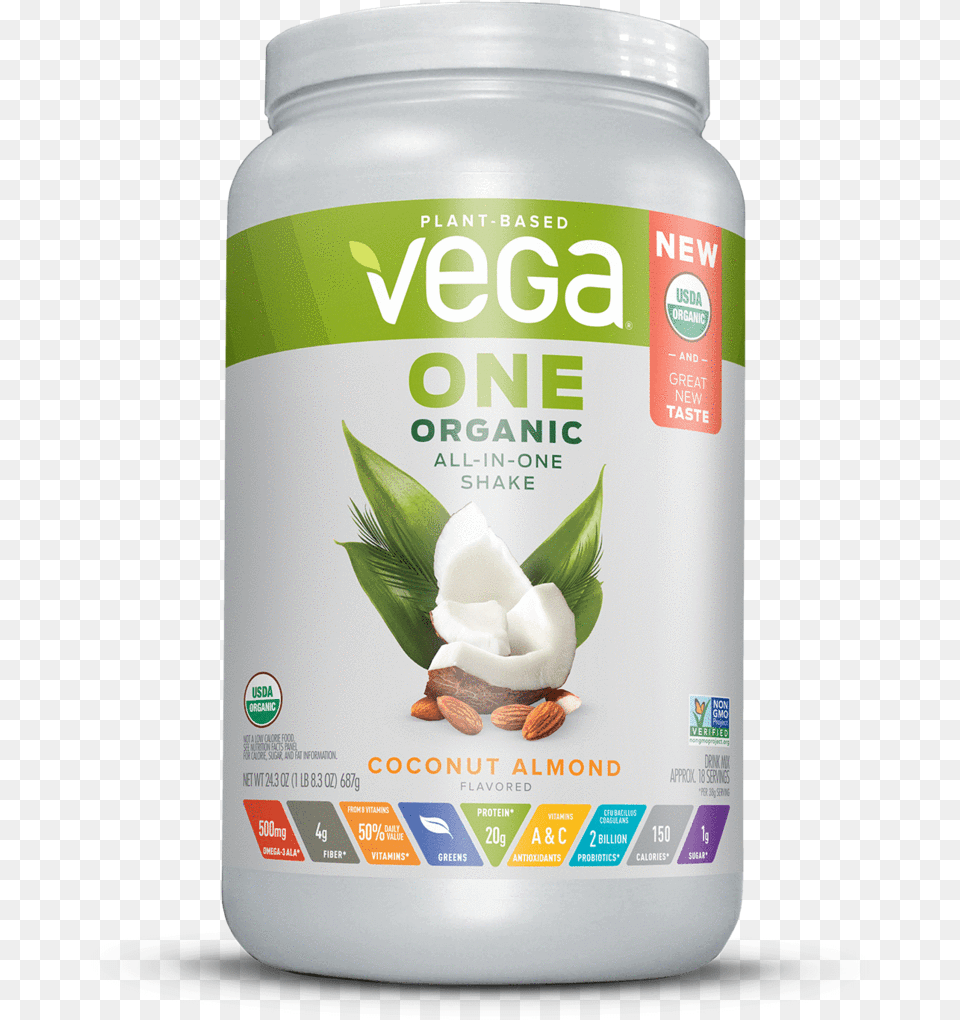 Vega One Protein Powder, Dessert, Food, Yogurt, Flower Free Png Download
