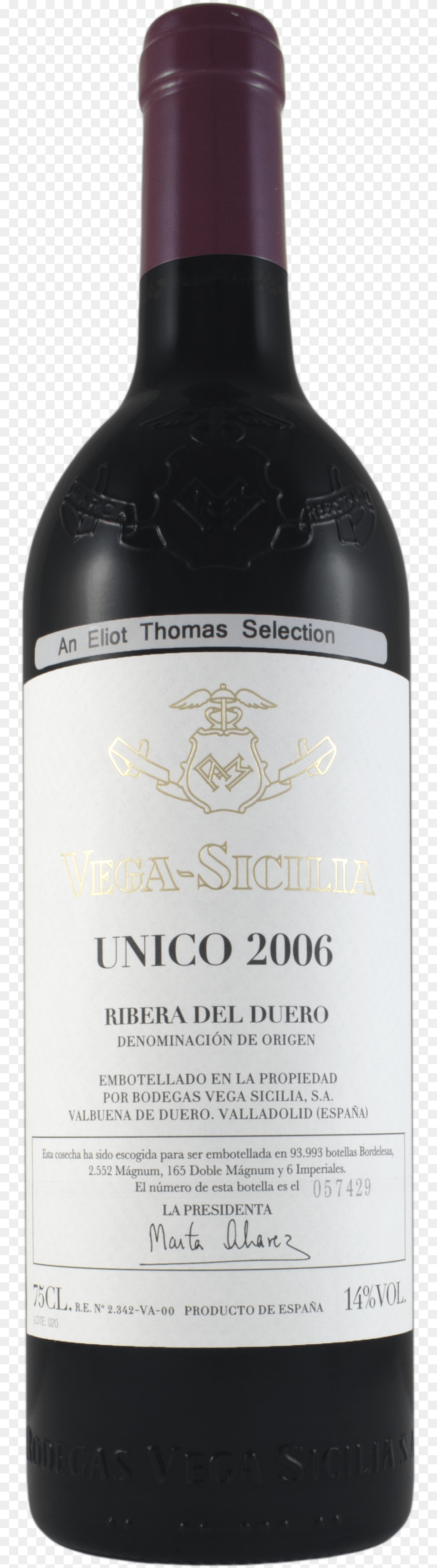 Vega Sicilia Unico 2006, Alcohol, Beverage, Liquor, Bottle Png