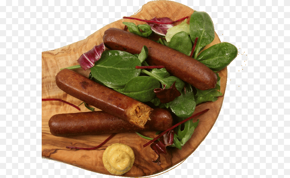 Vegan Breakfast Sausage Cervelat, Food, Hot Dog, Leafy Green Vegetable, Plant Free Png Download