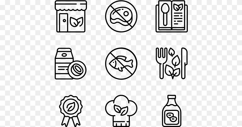 Vegan Iconos Geek, Gray Free Transparent Png