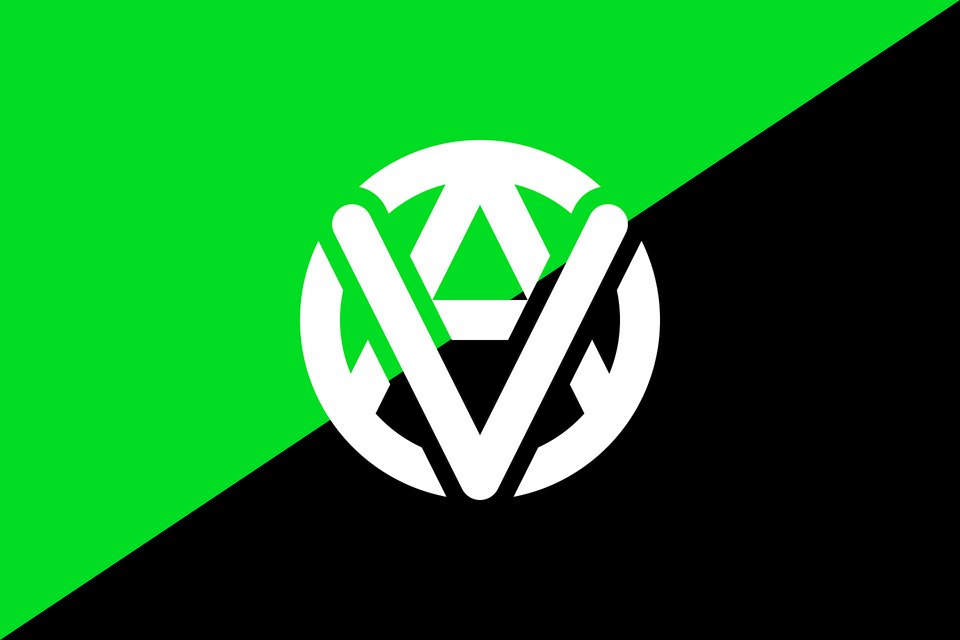 Veganarchist Flag With Logo Clipart, Green Free Png