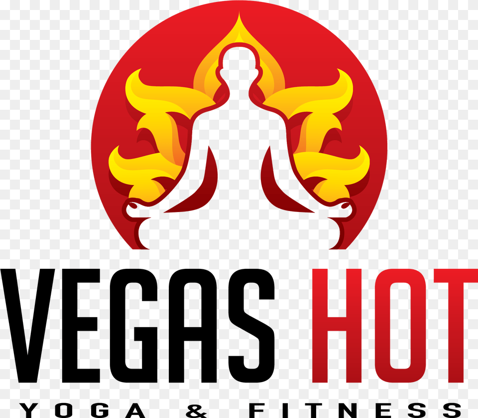 Vegas Hot Yoga, Logo, Fire, Flame, Person Free Transparent Png