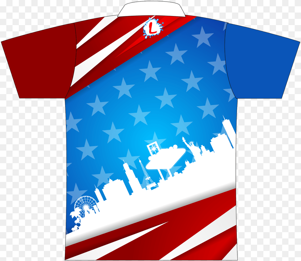 Vegas Skyline Dye Sublimated Jersey, Clothing, Shirt, T-shirt, Flag Free Png Download