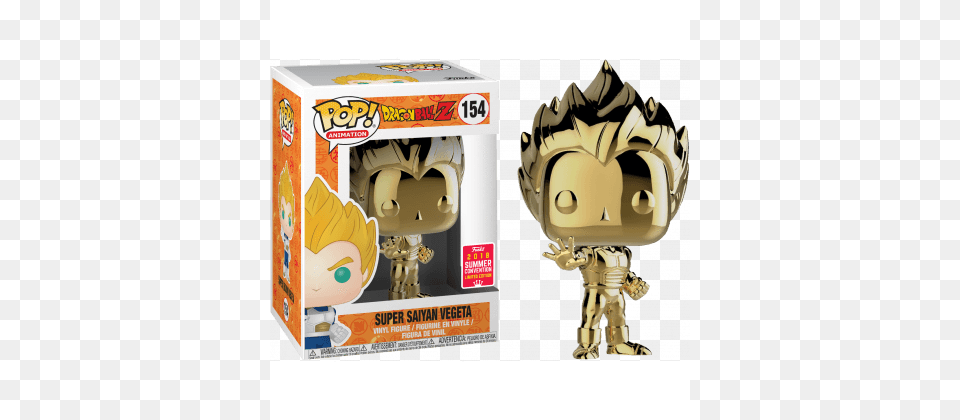 Vegeta Gold Chrome Dbz Sdcc 2018 Exclusive Funko Pop Gold Vegeta Funko Pop, Baby, Person Png