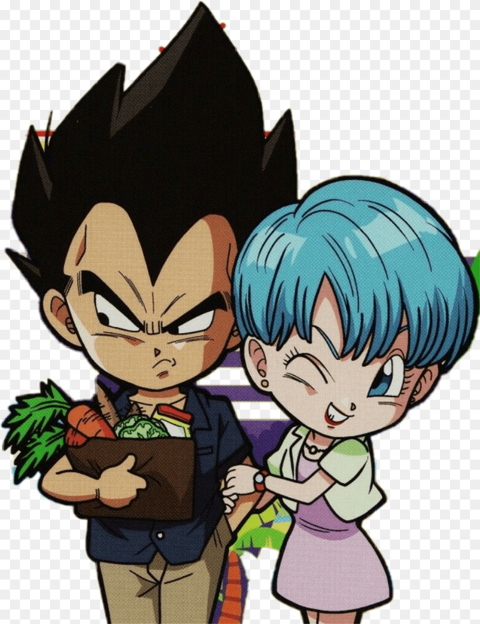 Vegeta Sticker Vegeta Amp Bulma, Baby, Person, Book, Comics Png