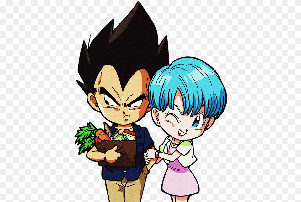 Vegeta Y Bulma Sticker, Book, Comics, Publication, Baby Free Png