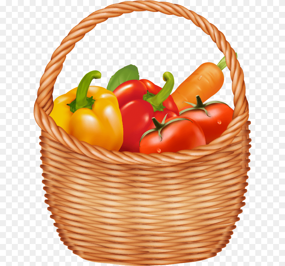 Vegetable Basket Clipart At Getdrawings Vegetables In Basket Clipart, Food, Dessert, Cream, Cake Free Png Download