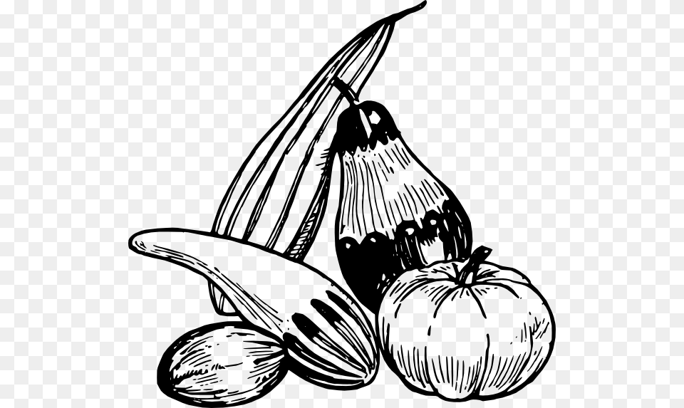 Vegetable Black And White Clipart, Art, Drawing, Food, Produce Free Png Download