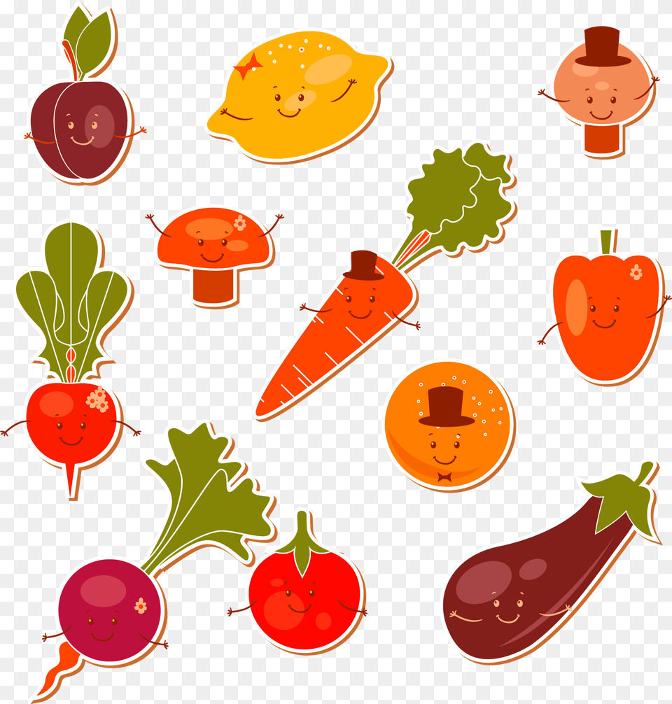 Vegetable Clipart Vegetable Food Group Cute Fruits Clipart Background, Produce, Carrot, Plant Free Png Download