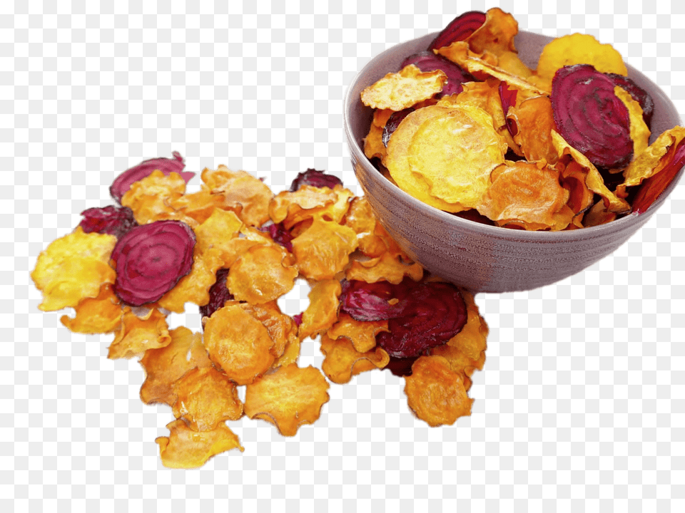 Vegetable Crisps, Food, Snack, Bowl, Flower Png Image