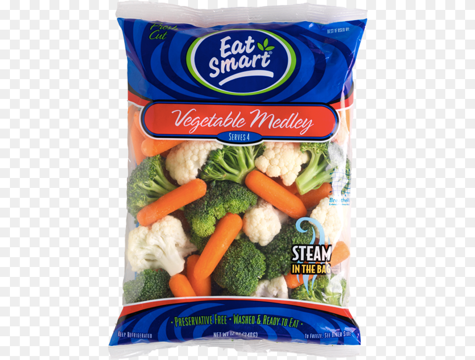 Vegetable Medley Steam Bag Bag Of Mixed Vegetables, Food, Produce, Broccoli, Plant Png Image