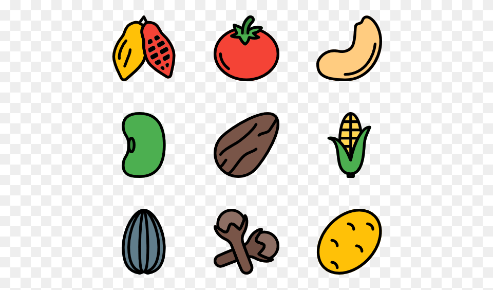 Vegetables And Seeds Icons, Food, Produce, Nut, Plant Free Transparent Png