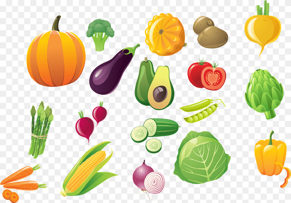 Vegetables Avocado Broccoli Potatoes Aubergine Vegetable Figure, Food, Produce Png