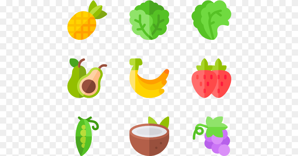 Vegetables Flat, Banana, Food, Fruit, Plant Png Image