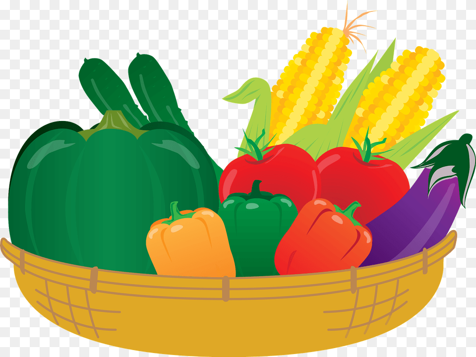 Vegetables In A Basket Clipart, Produce, Food, Vegetable, Plant Free Png Download